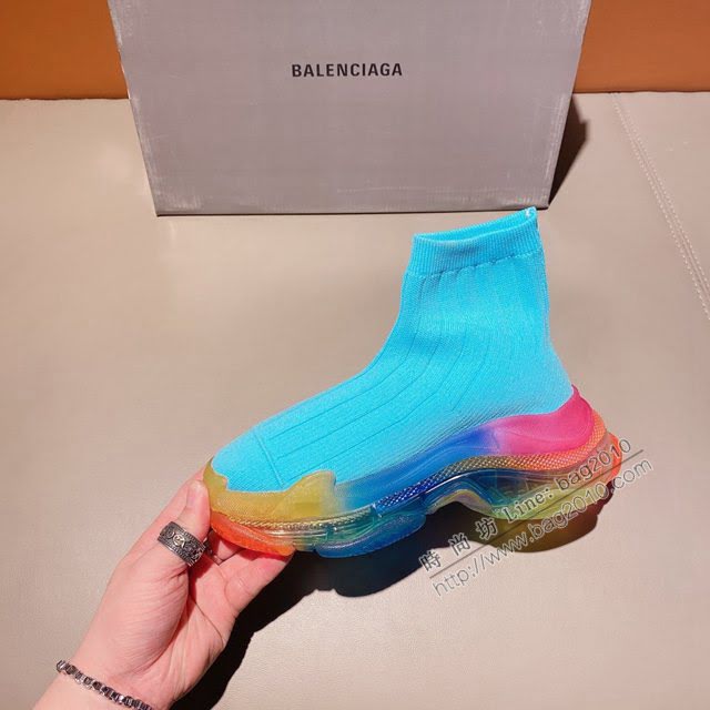 Balenciaga經典款男女鞋 巴黎世家頂級版本Triple-s高幫襪子鞋 巴黎世家復古做舊慢跑鞋 Balenciaga情侶款老爹鞋  hdbl1182